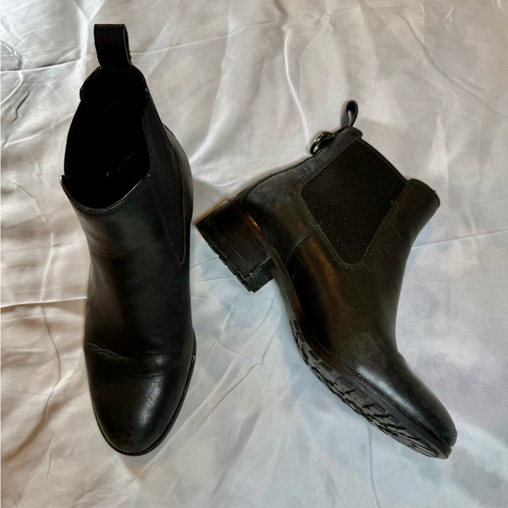 Cole Haan Black Leather Chelsea Ankle Boots